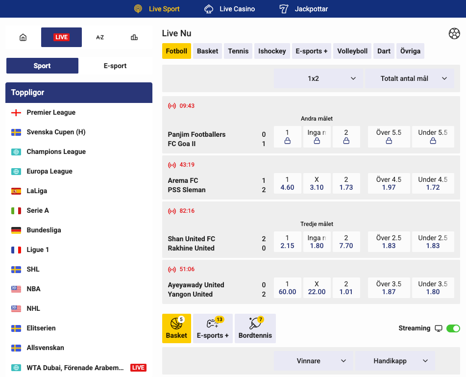 live betting hos dbet casino
