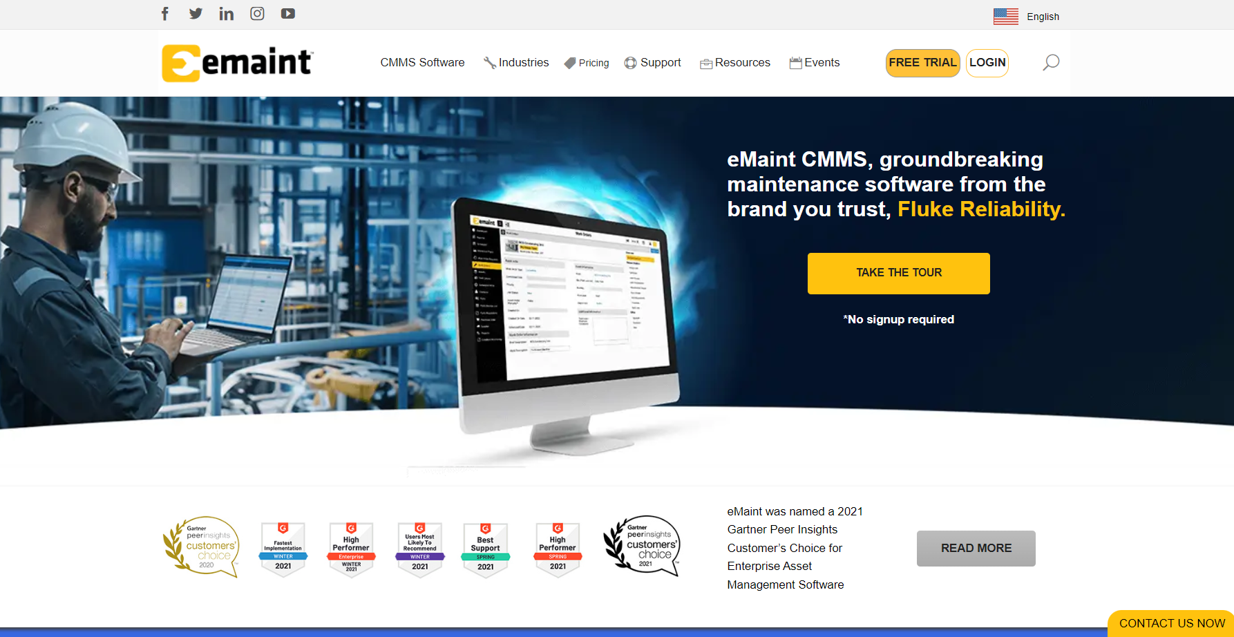 eMaint CMMS Homepage