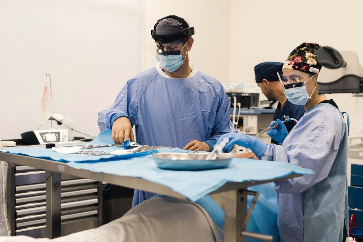 One of Mahogany Oral Surgery's doctors completing orthognathic surgery overbite