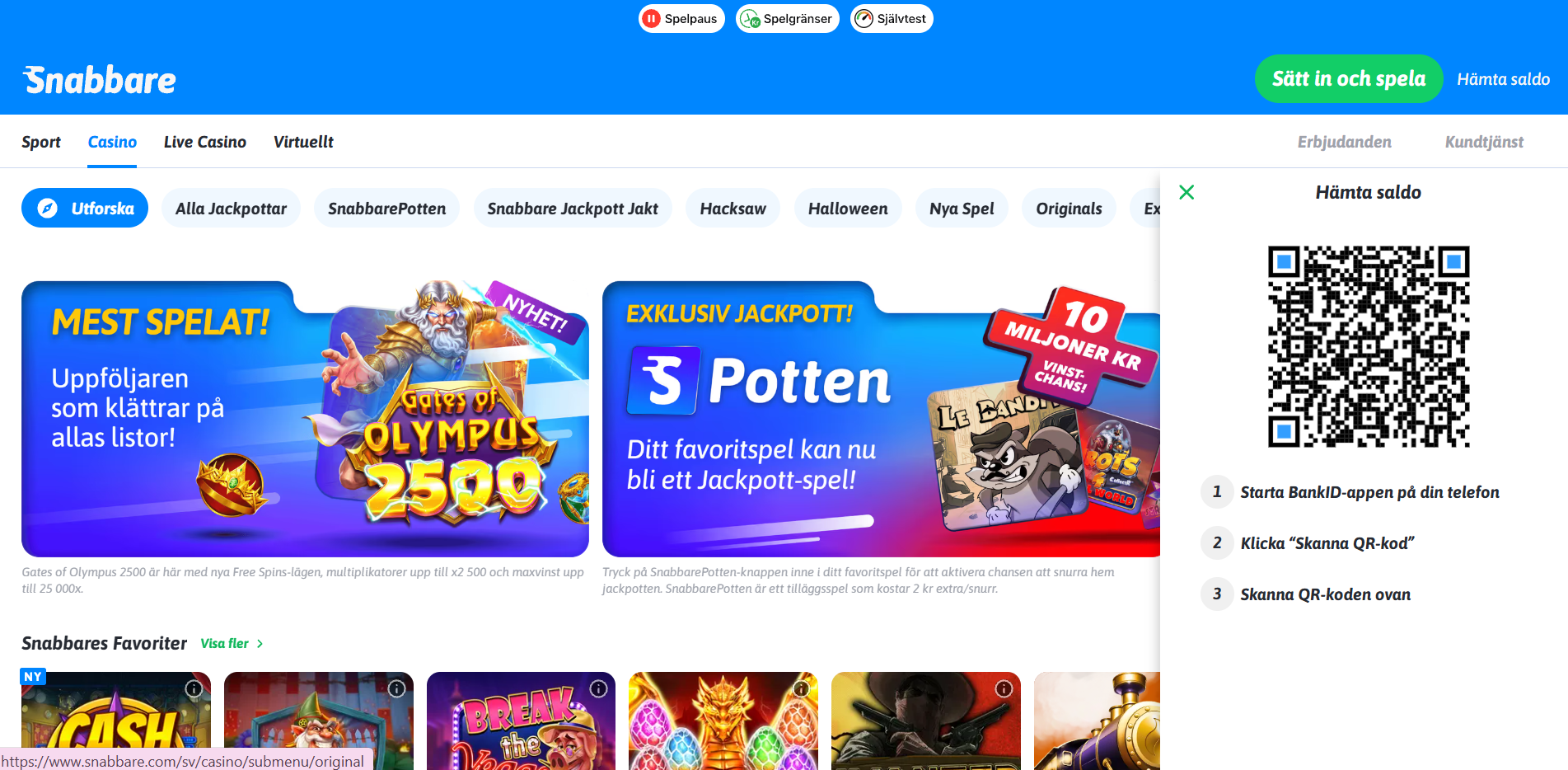Skapa konto hos snabbare