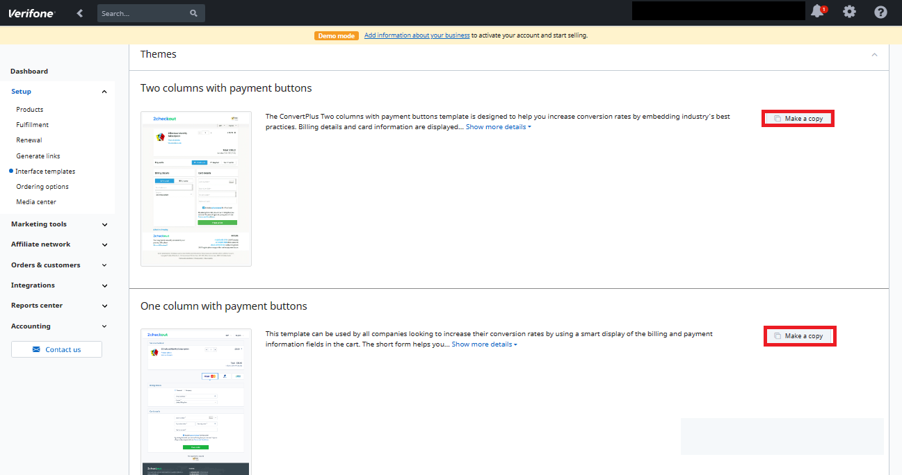 Themes to customize.