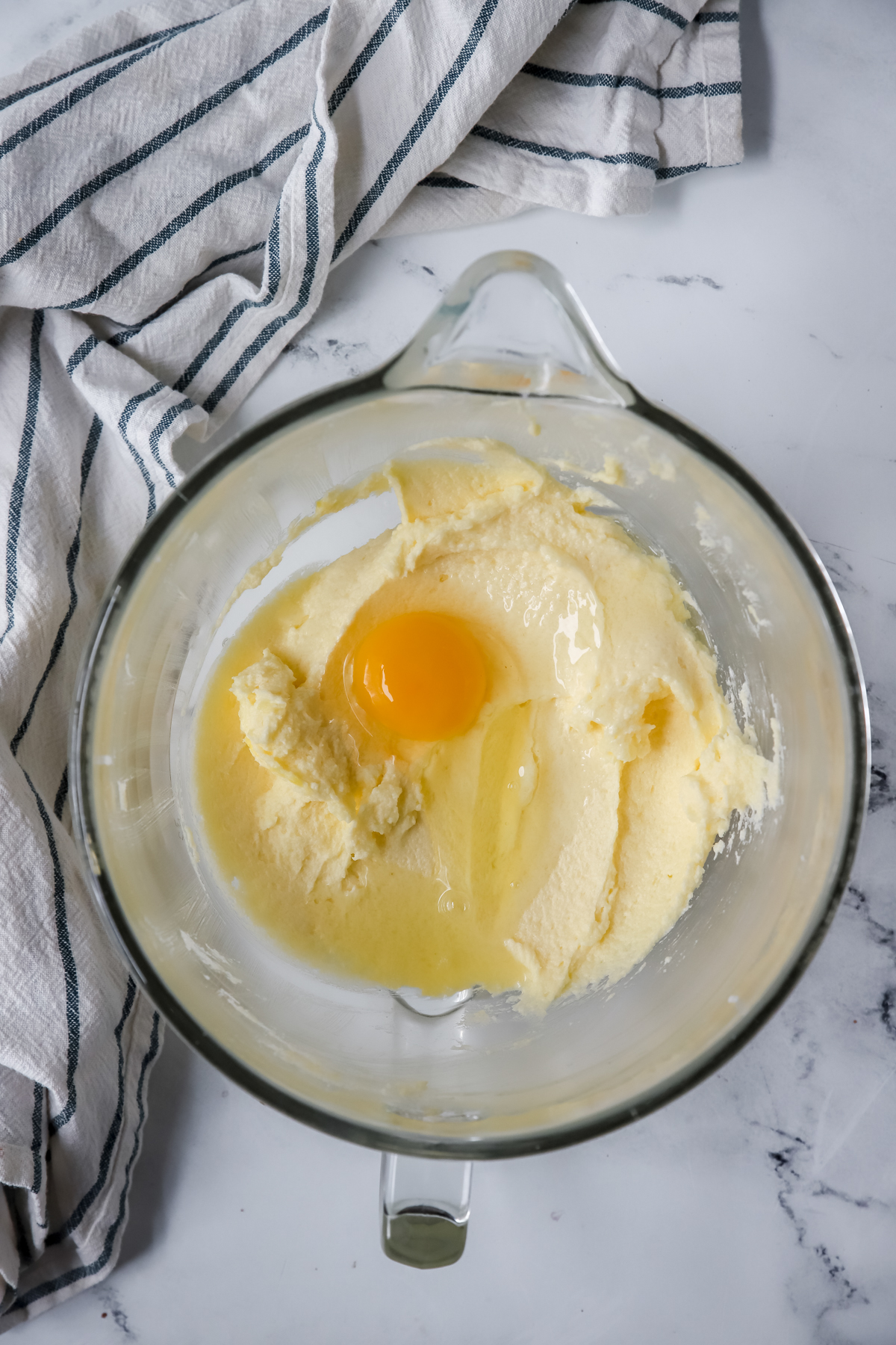 creamed butter and sugar with egg added
