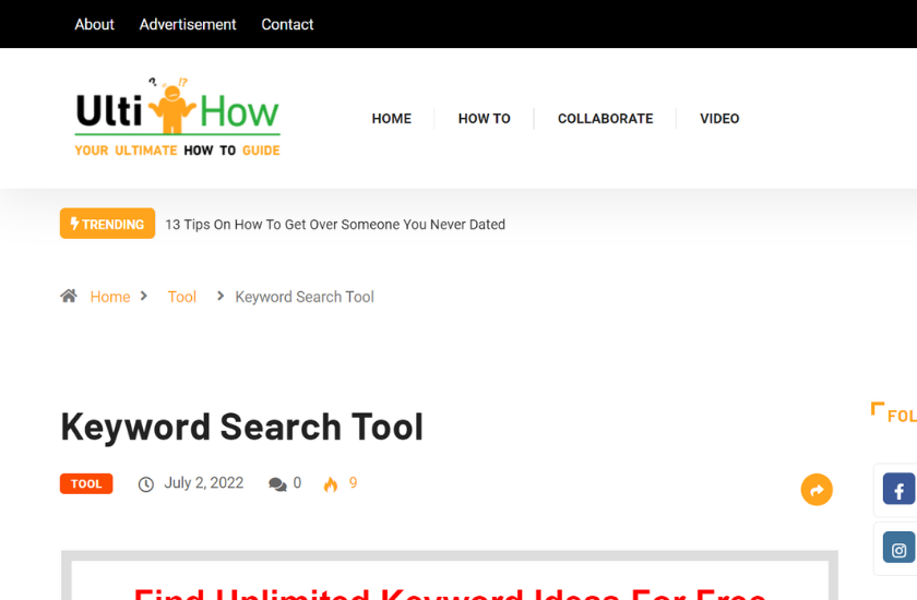UltiHow Keyword Search Tool