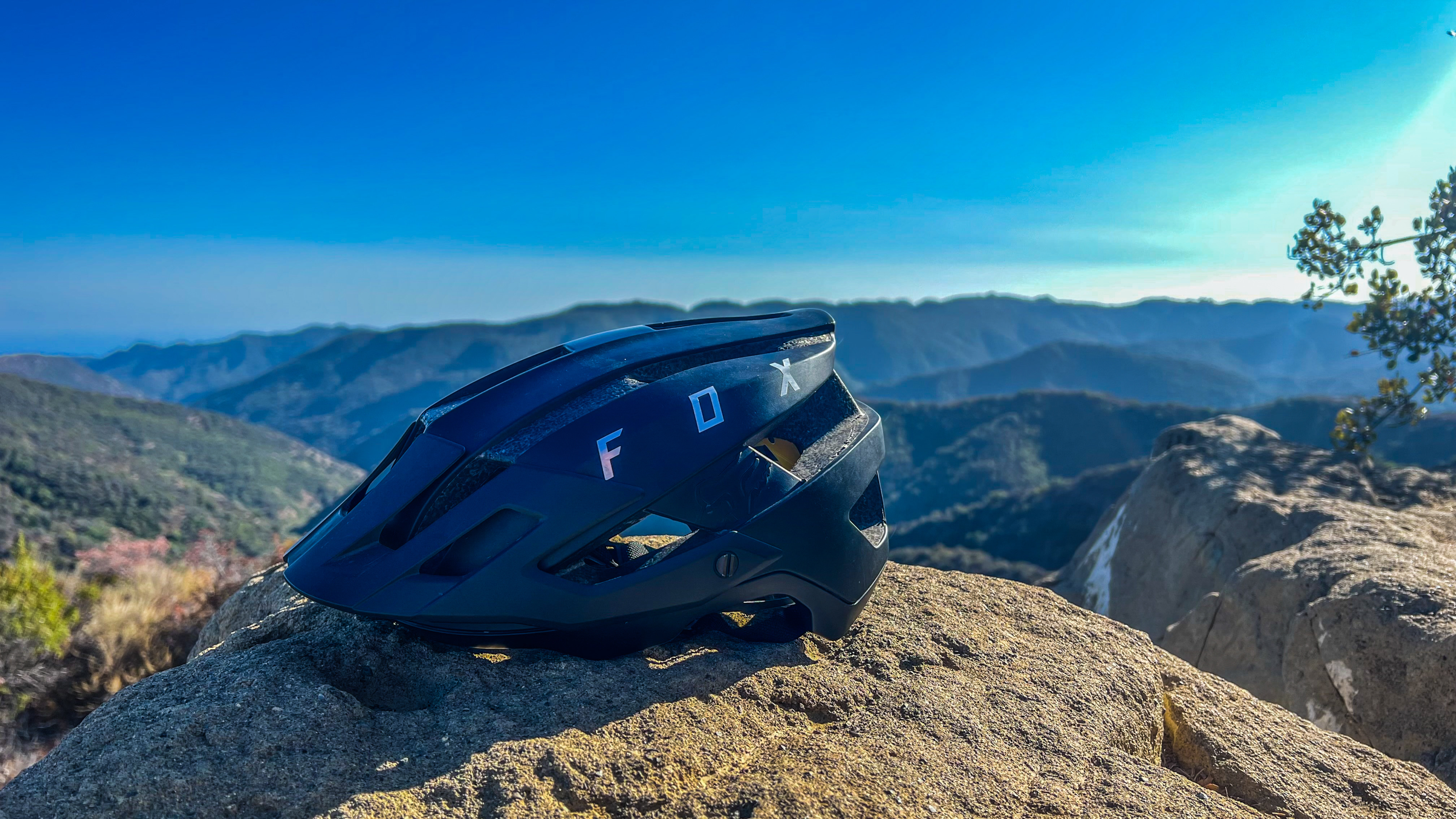 A mountain bike helmet with adjustable visor