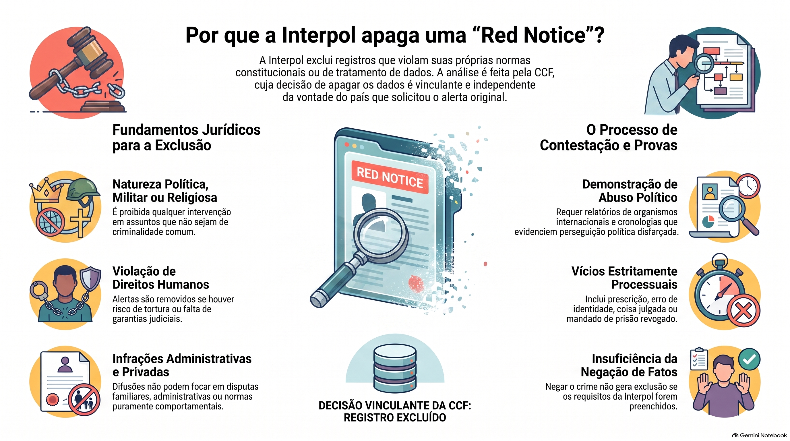 Quais motivos levam a Interpol a apagar red notices do seu banco de dados?