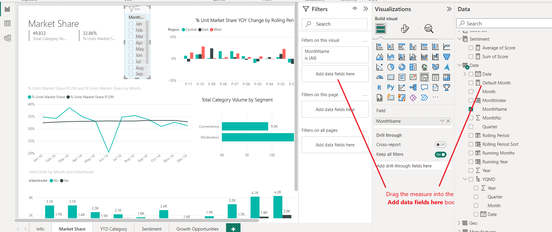 Add Measure to Slicer in Power BI