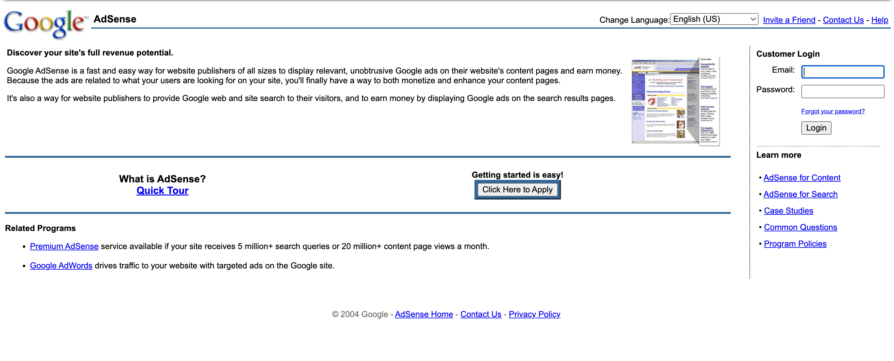 Google AdSense, 2003 - Way Back Machine
