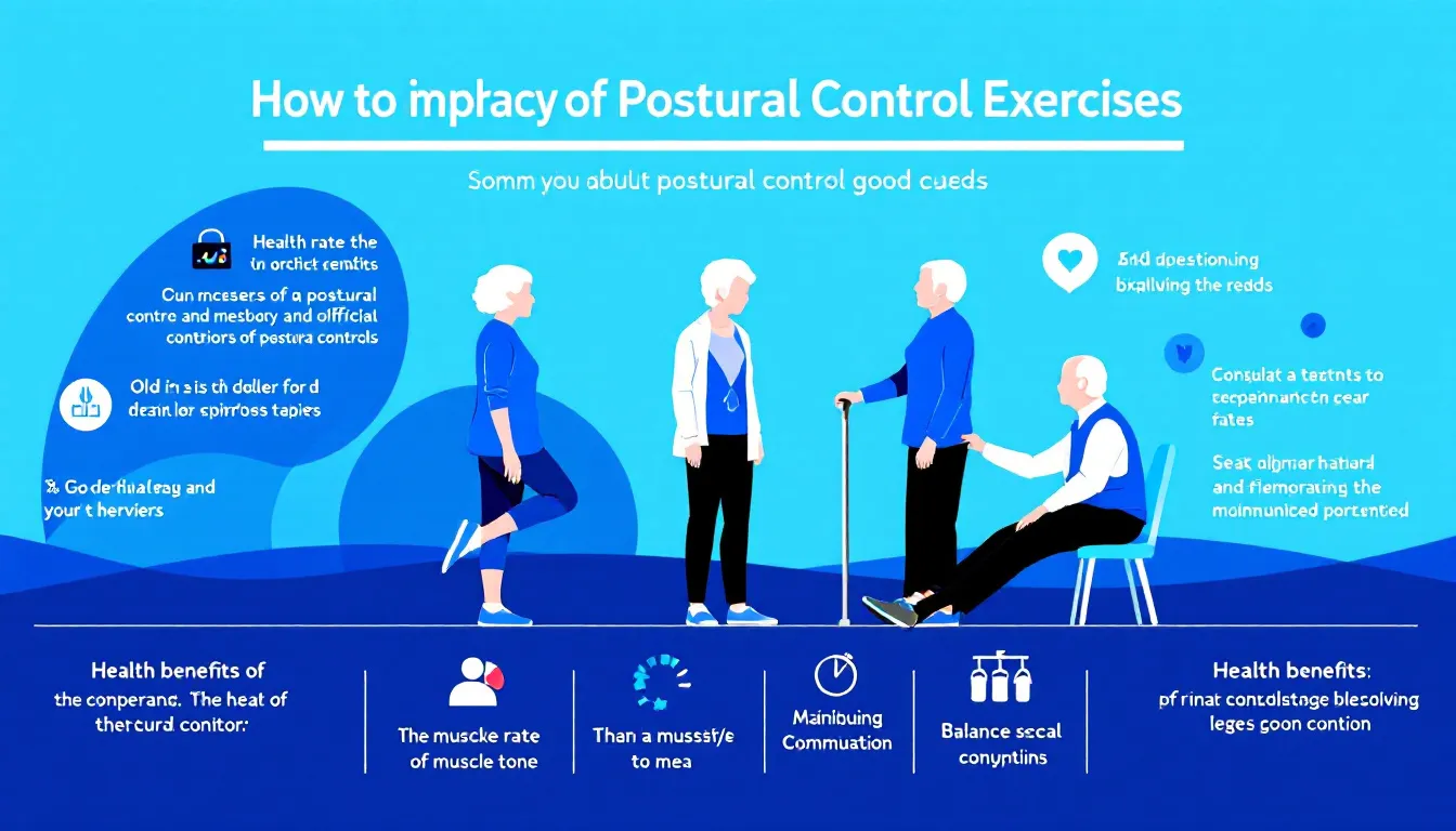 Older adults practicing postural control exercises.