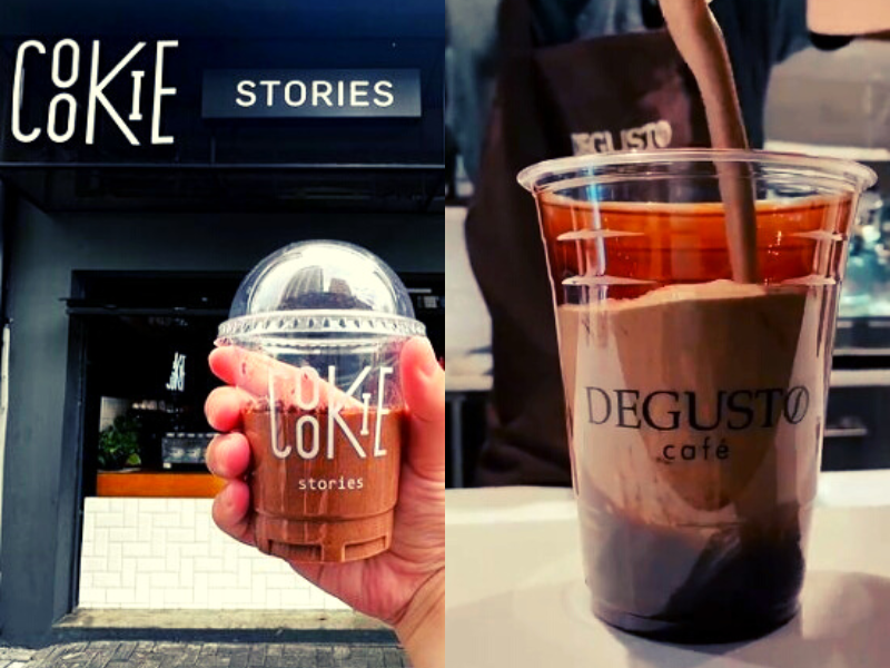 Imagens de bebidas da Cookie Stories e da Degusto Café. Foto:Reprodução: instagram.com/cookie_stories/ e /degustocafe/