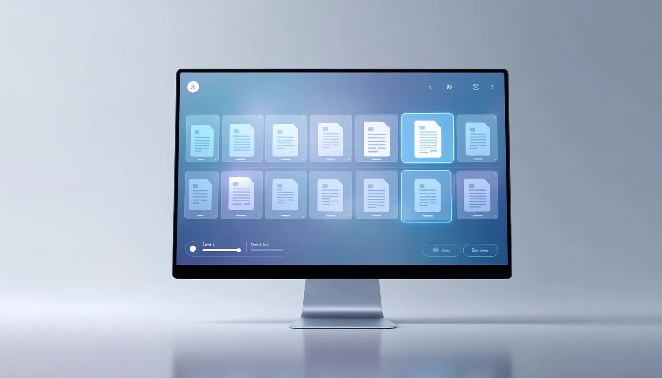 Eine digitale Verwaltung von gescannten Unterlagen auf einem Computer.