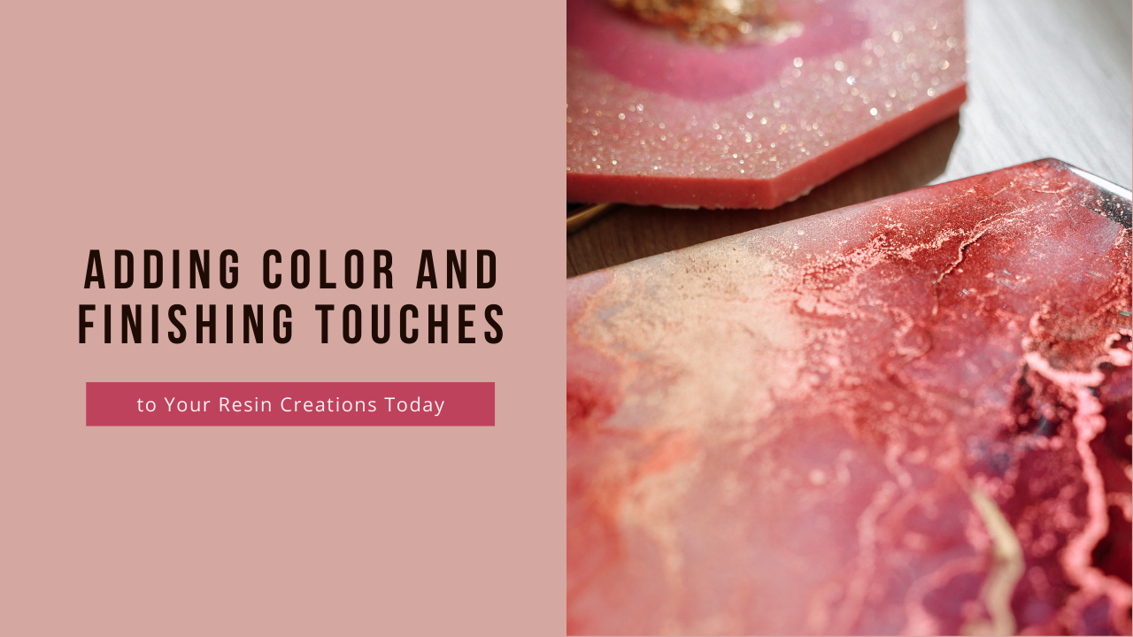 “Soft pink-toned craft header with modern font and delicate design, ideal for resin coloring and detail section”