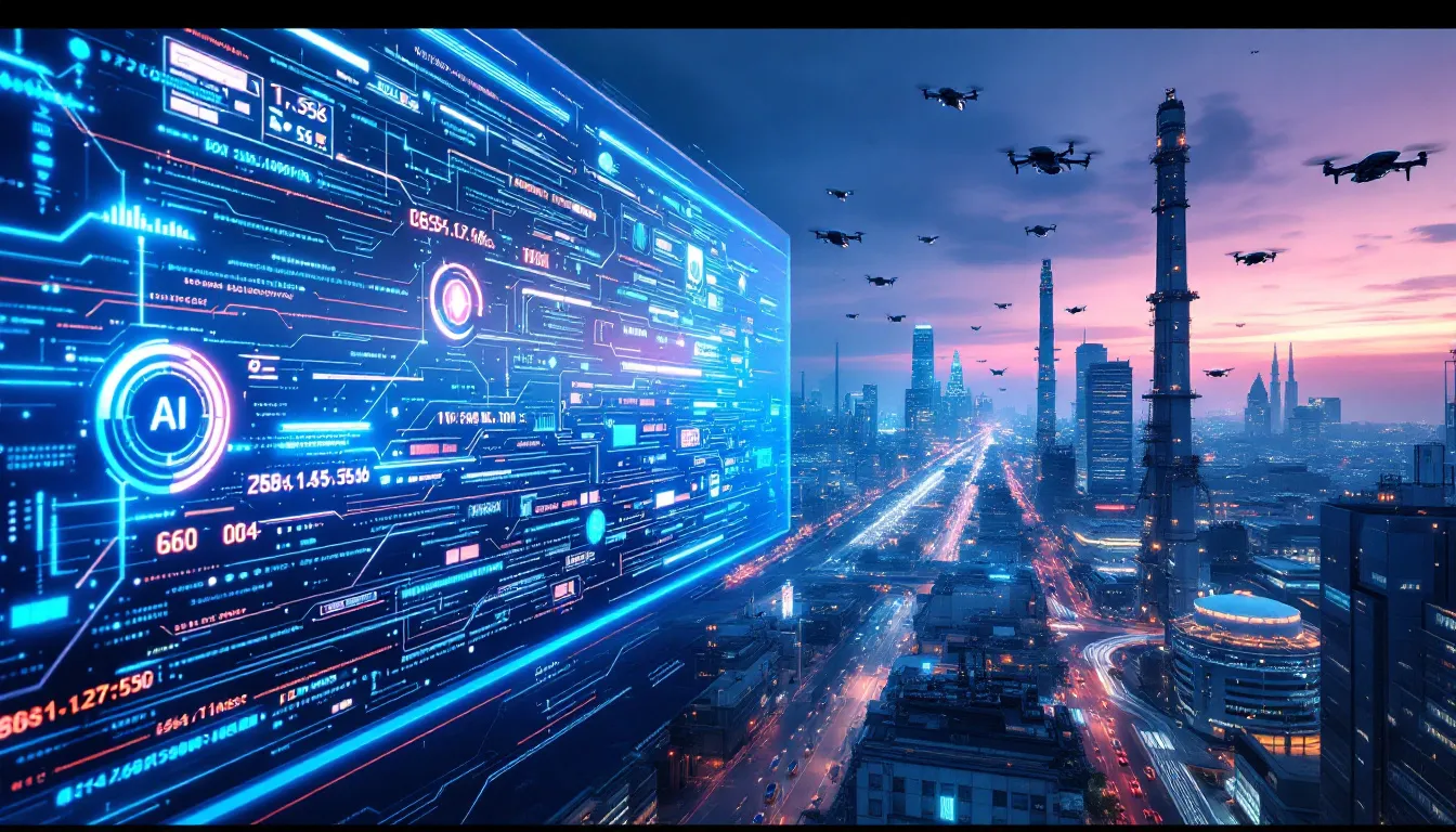 A futuristic representation of trends in industrial AI.