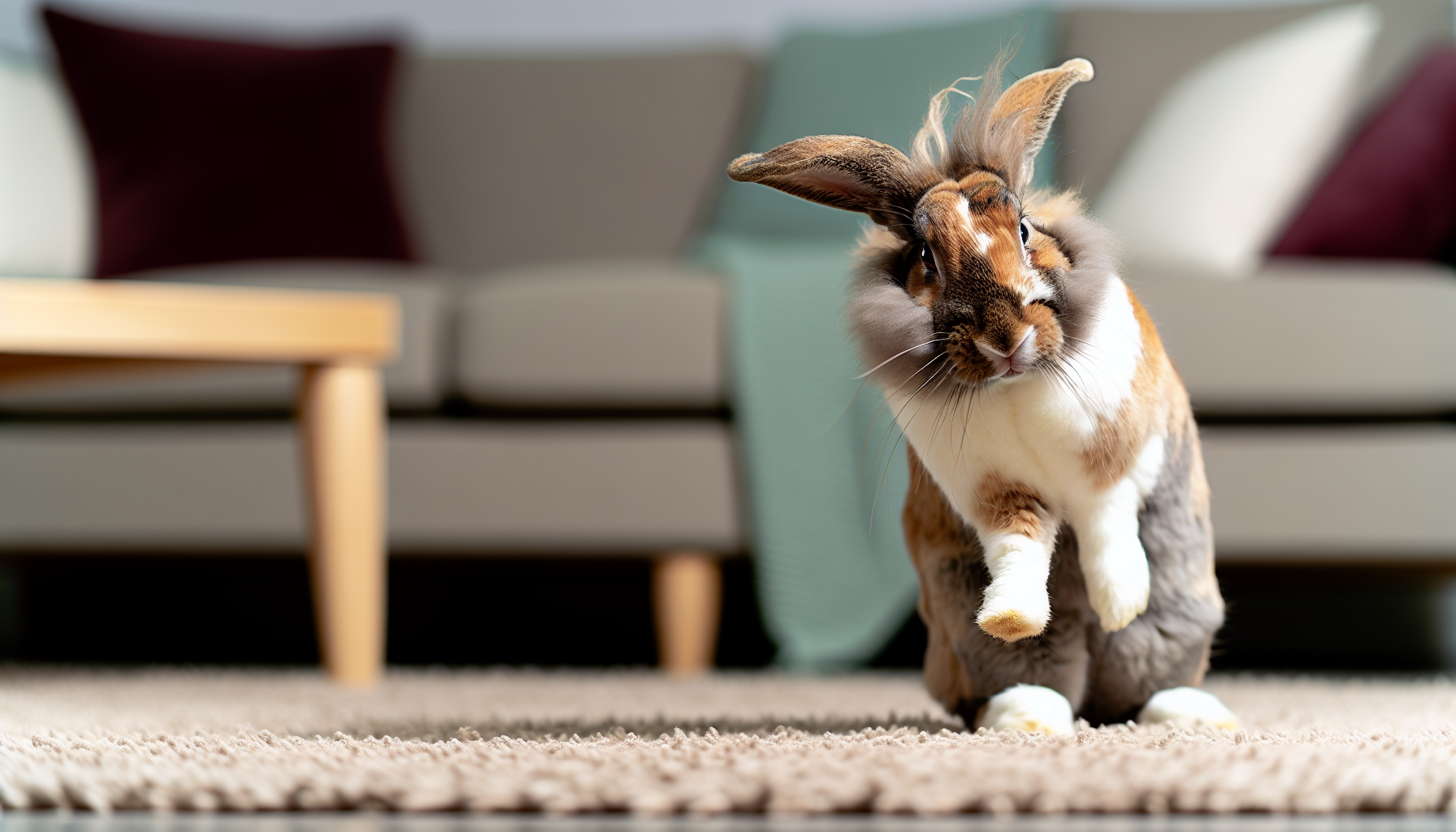 Photo of a rabbit exhibiting aggressive behavior