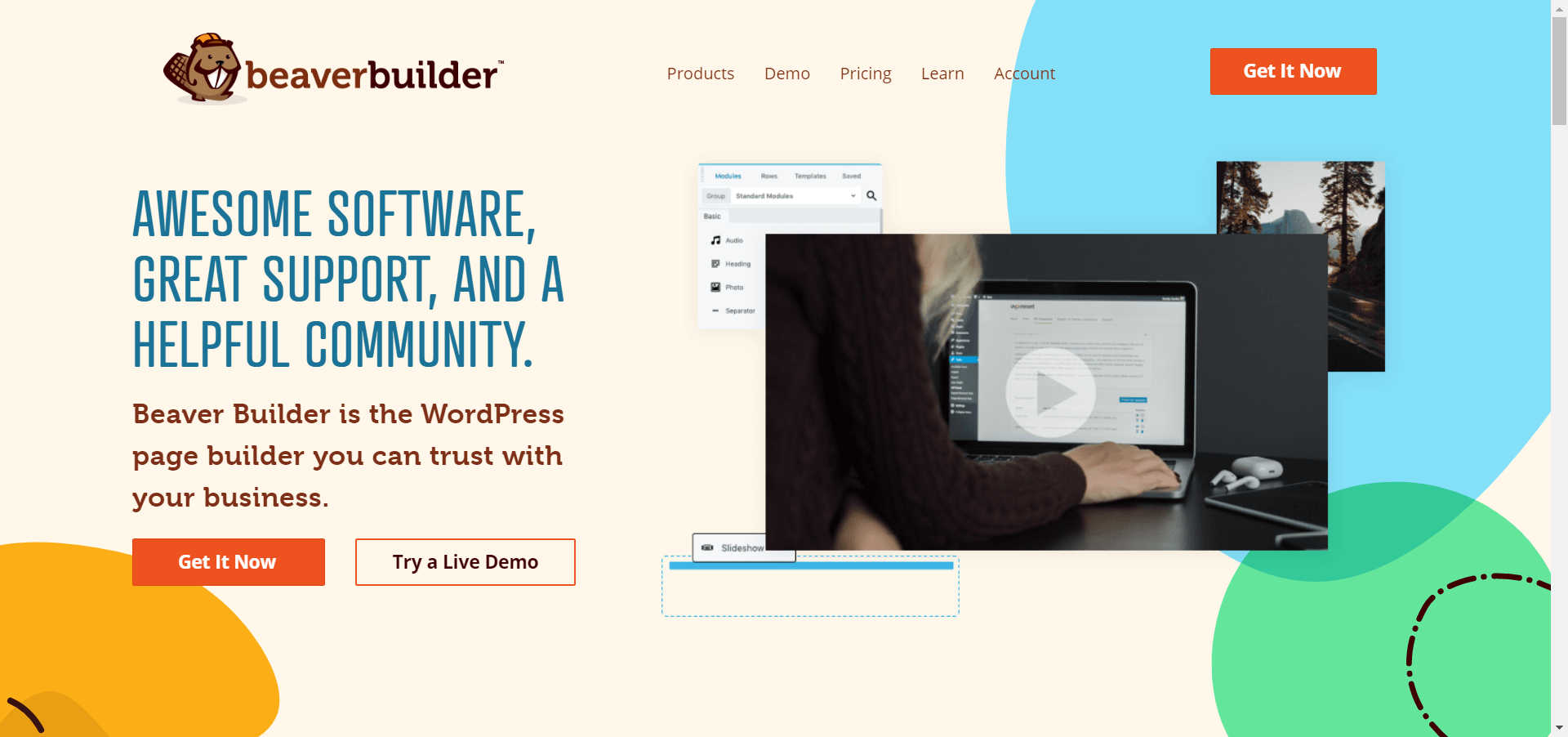 Beaver Builder main page
