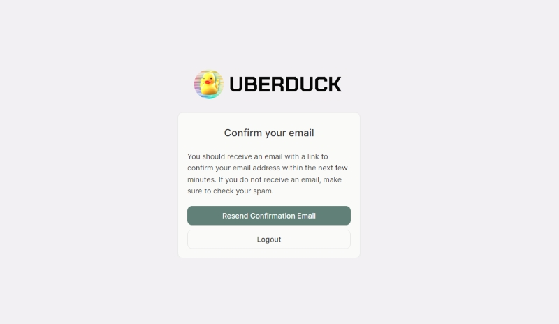 screenshot of uberduck ai email confirmation
