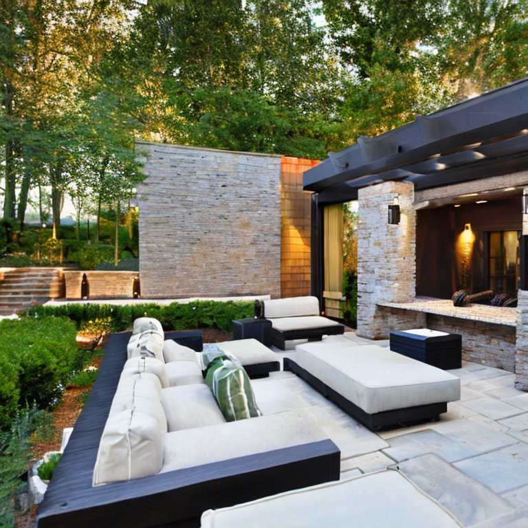 Beautiful patio with outdoor furniture