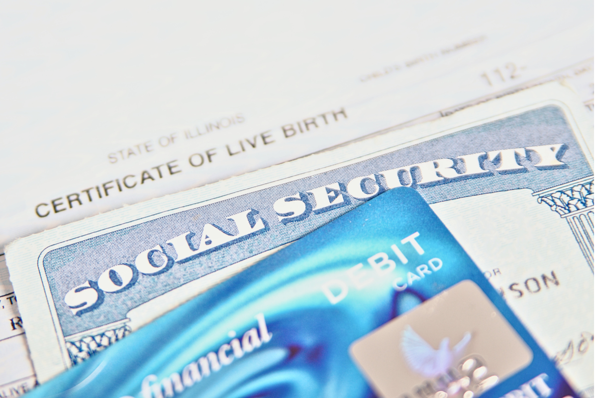 Picture of Social Security Card, Birth Certificate, and Credit Card