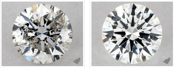 Comparison of two quality diamonds