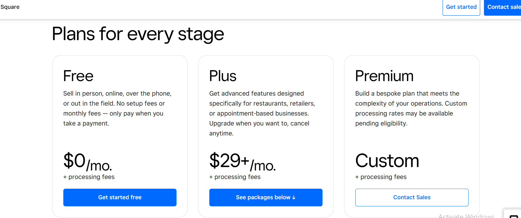 square pricing