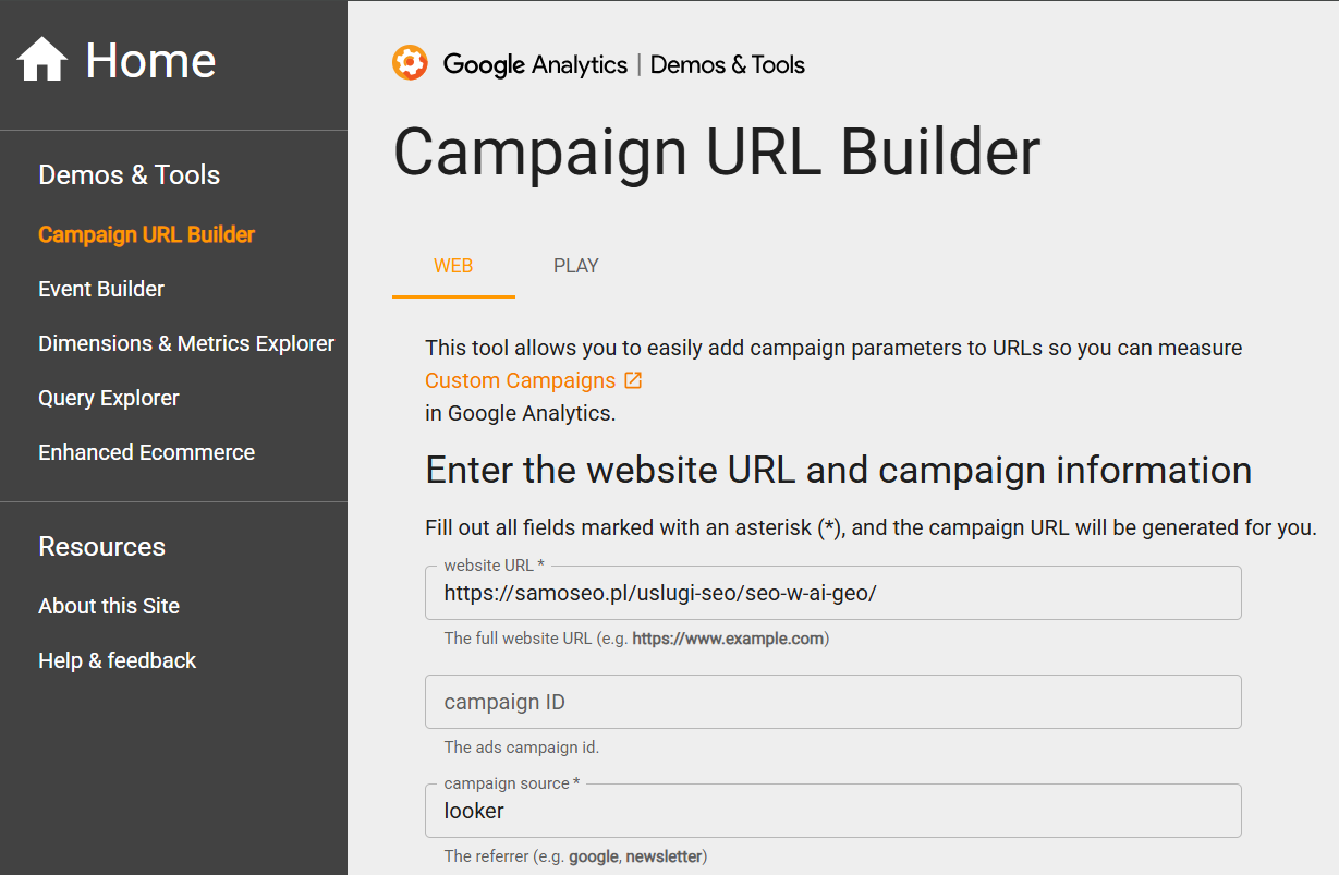 Campaign URL Builder - utm generator