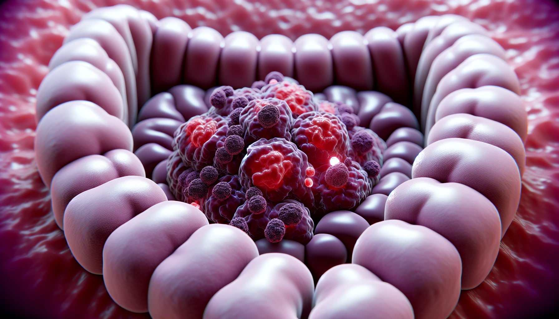 Illustration of colon cancer cells
