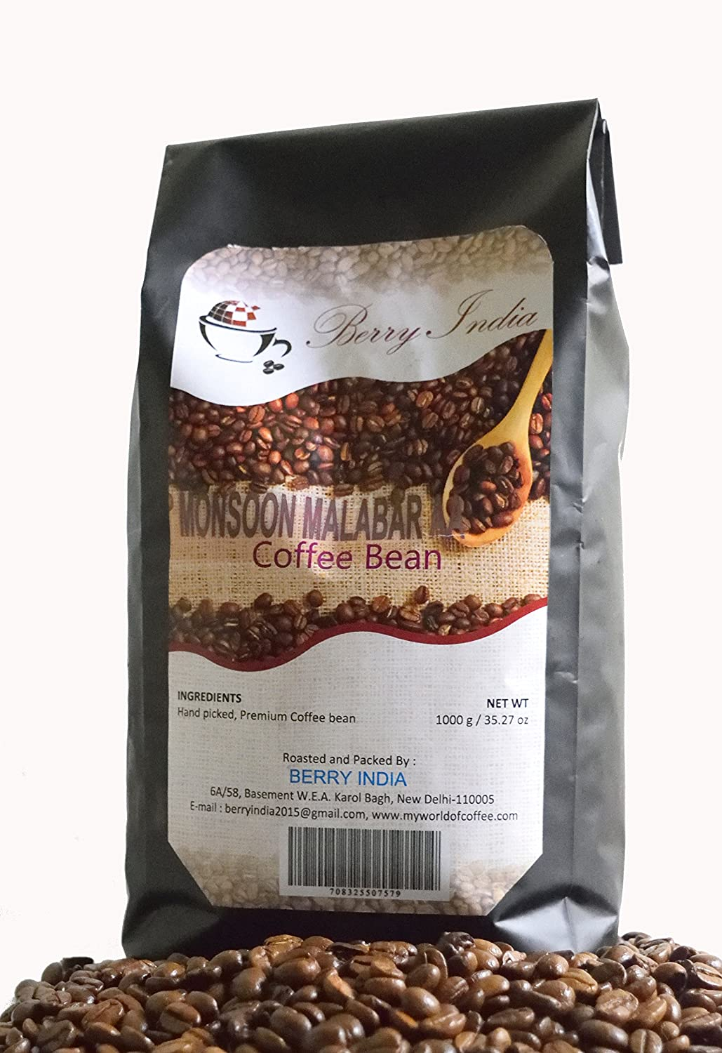 Café Berry India com grãos Monsoon Malabar. Fonte: Amazon