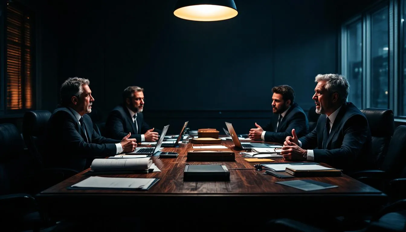 A team of experienced criminal defense solicitors collaborating on a case strategy.