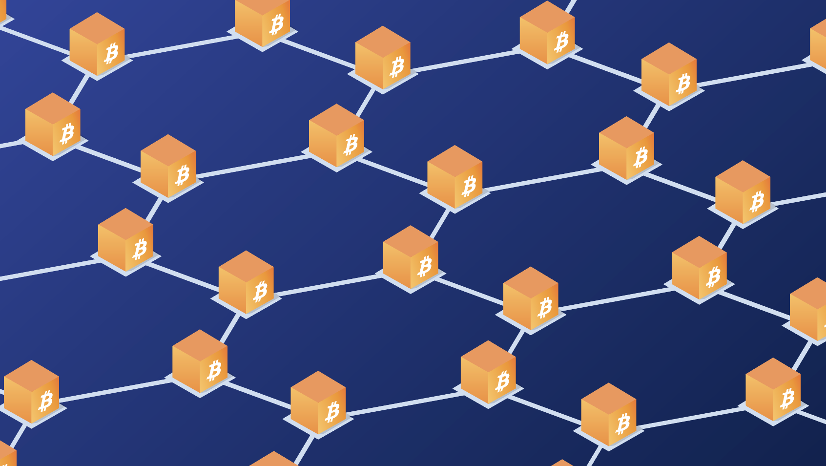 Illustration of interconnected blockchain nodes