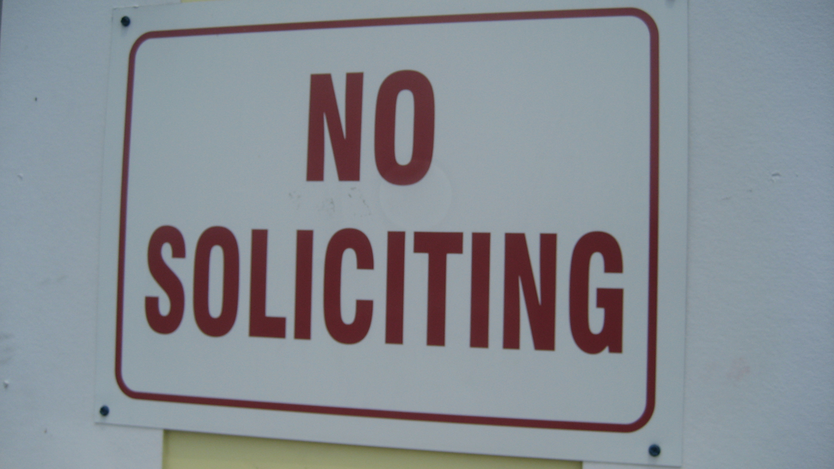 No Soliciting Sign