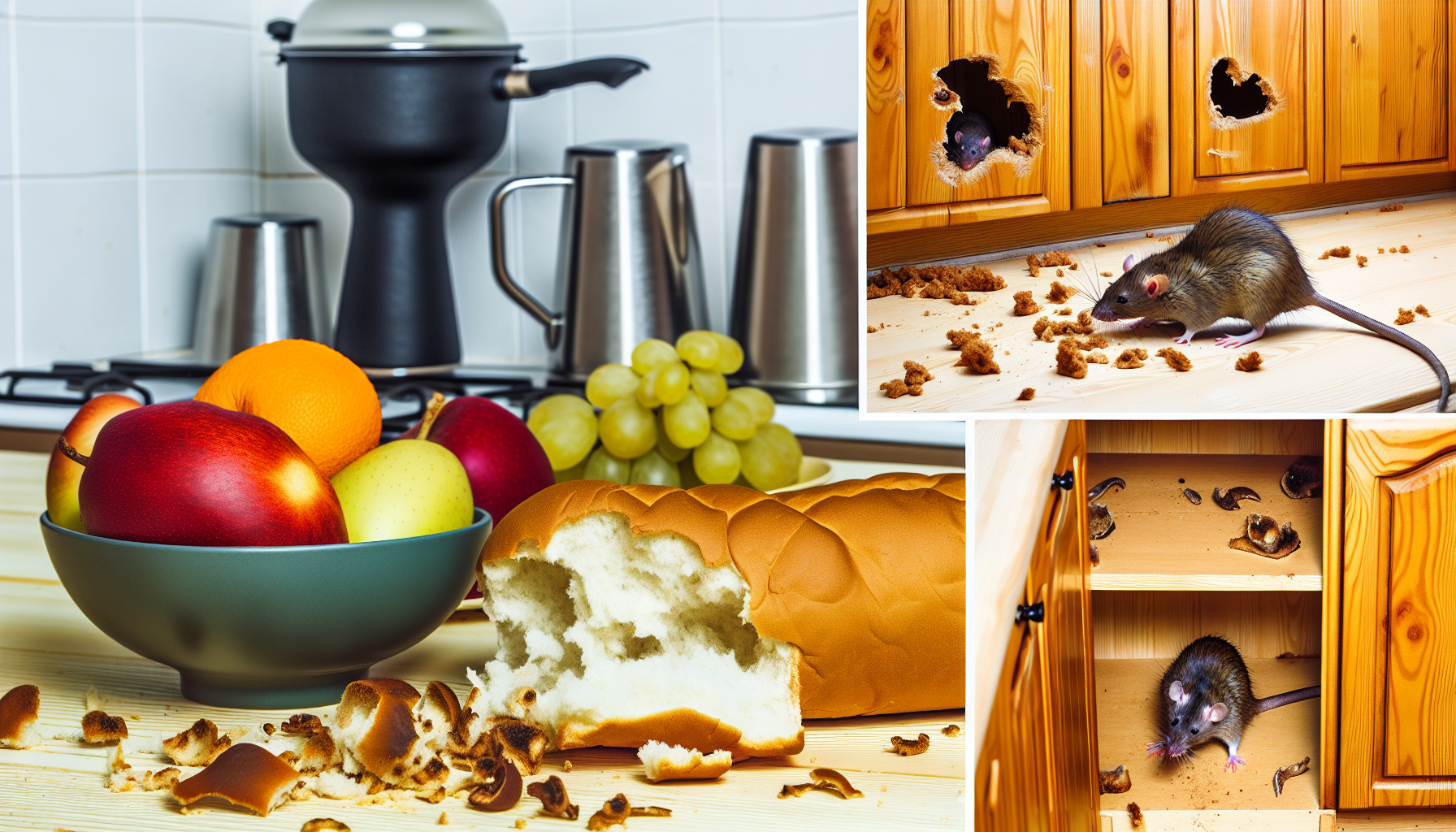 Contaminated food and structural damage caused by rats