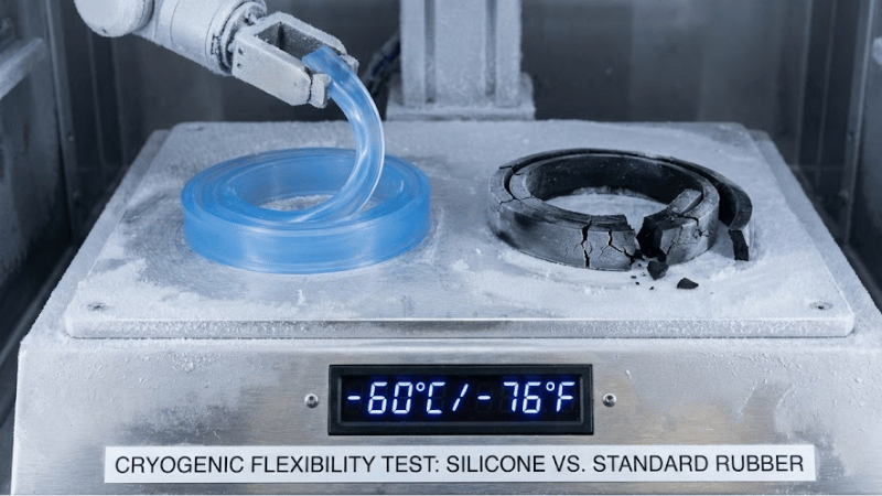 Exposed to low temperatures, silicone still keep flexibility.