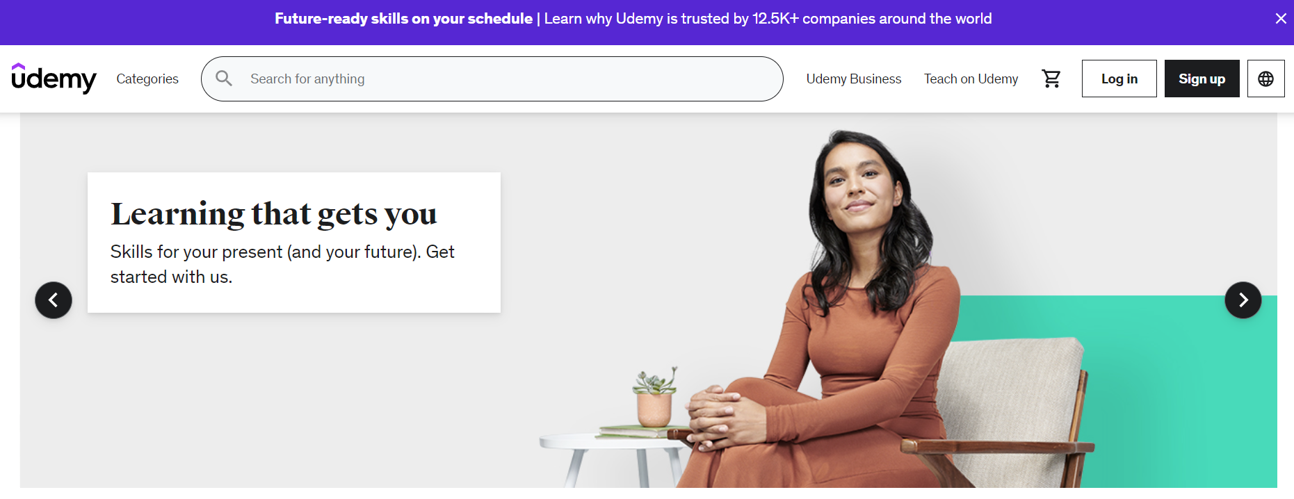 Udemy Business Model - homepage screenshot
