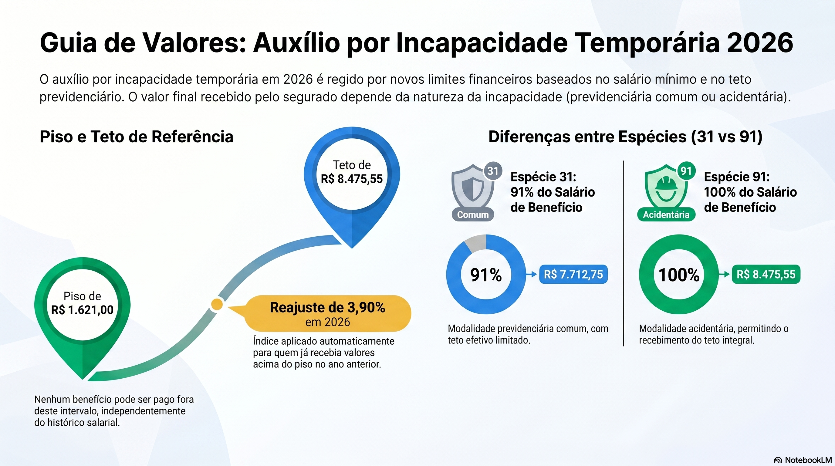 Qual &eacute; o valor do aux&iacute;lio por incapacidade tempor&aacute;ria em 2026?