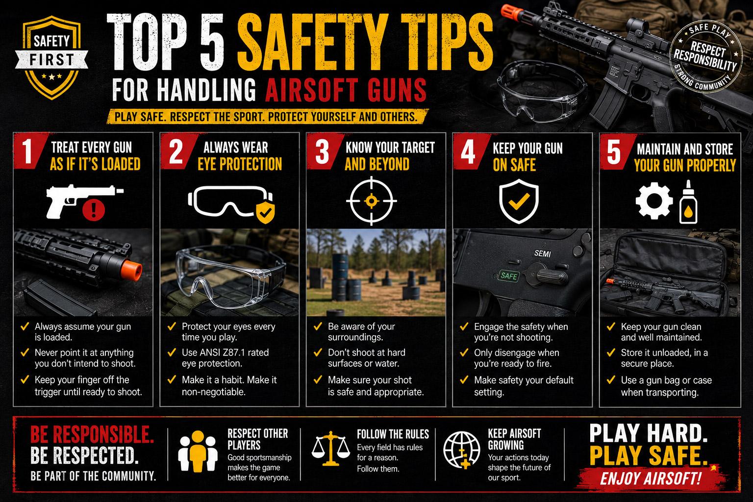 top 5 saft tips for airsoft guns 