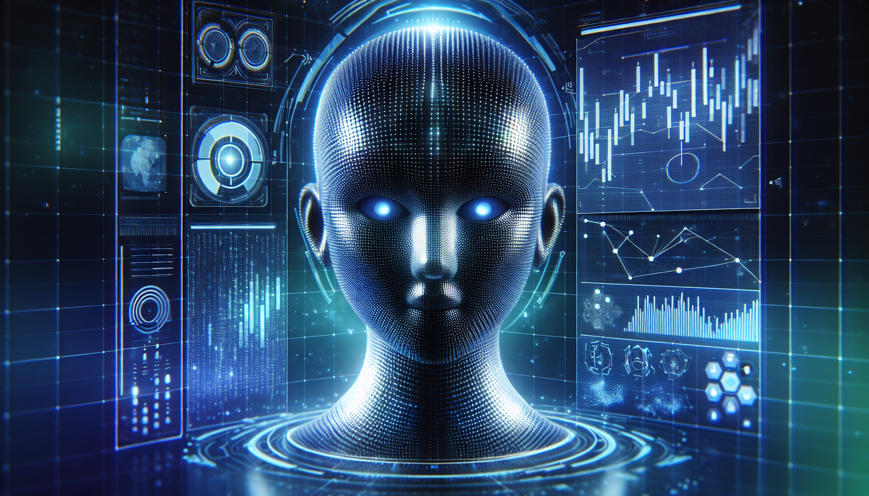 Illustration of a futuristic virtual assistant