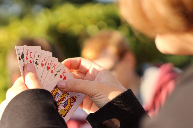 cards, double head, hand