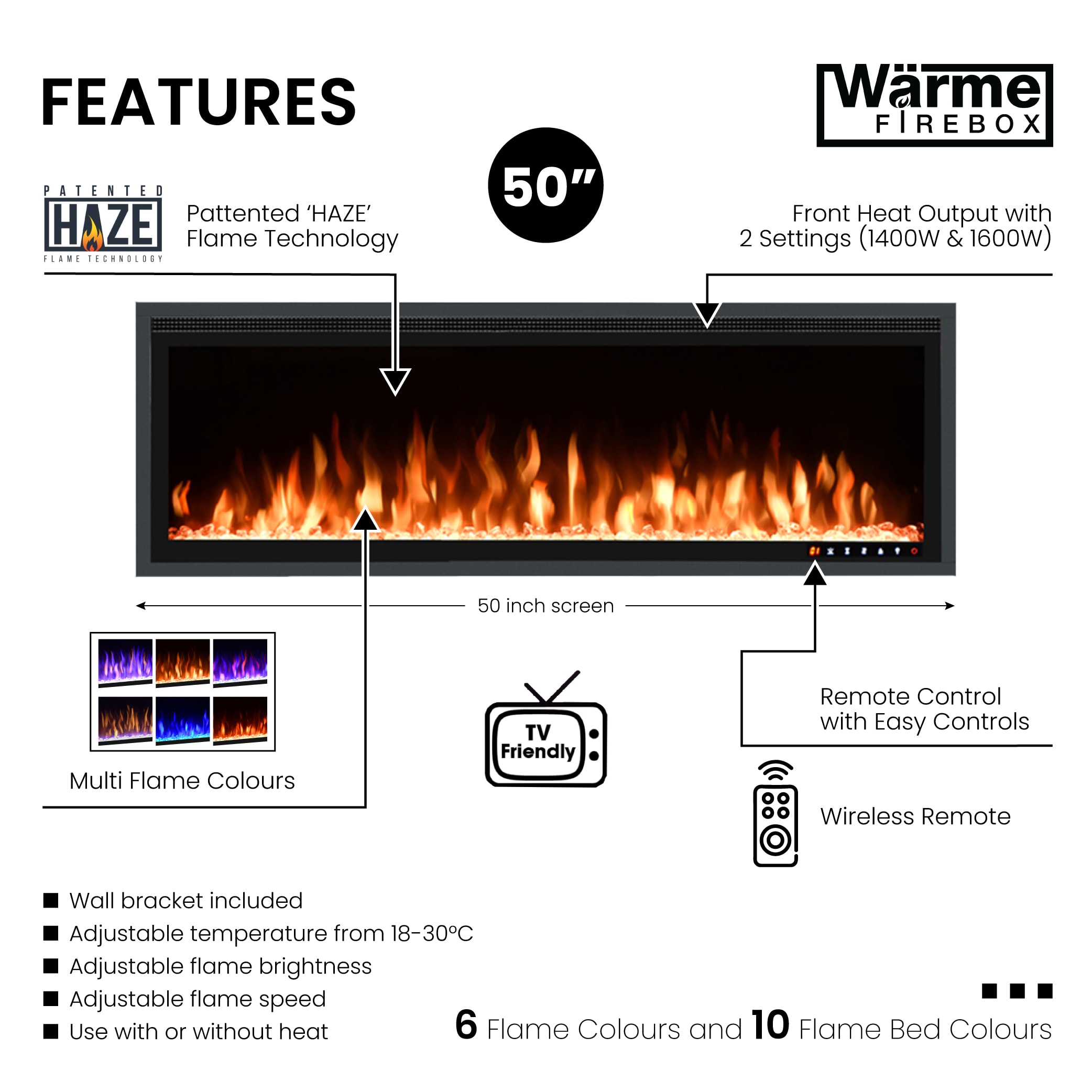 Various models of inset electric fires displayed in a showroom.