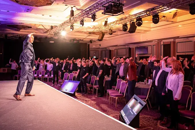 Stage presence during a training presentation