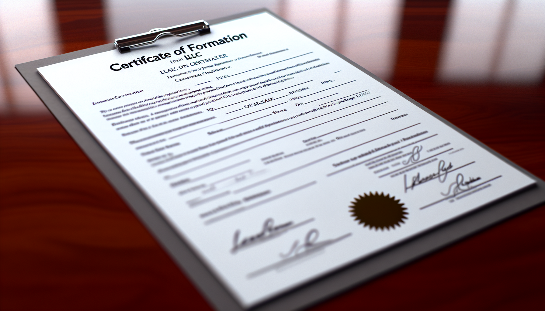 LLC Certificate of Formation document