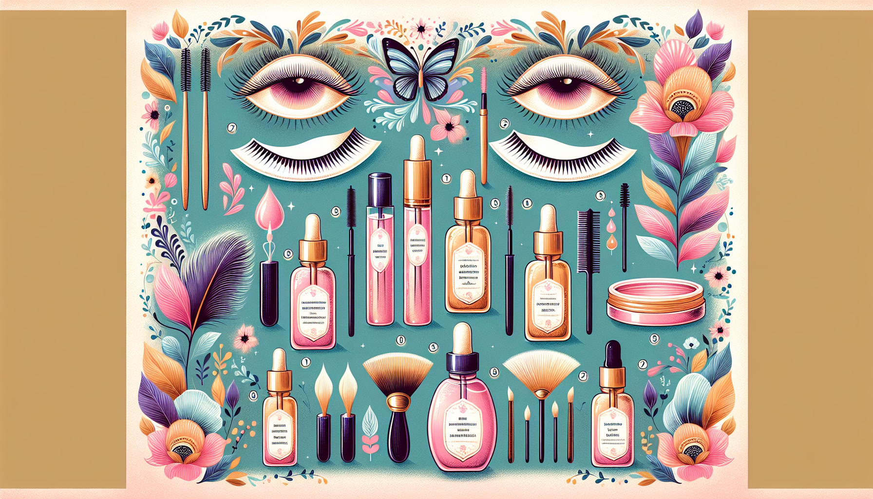 An illustration showing how to create an eyelash care routine, tips for every day.