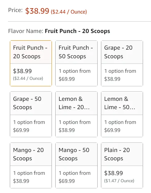 Vitargo Fruit Punch Pre Workout PRICING