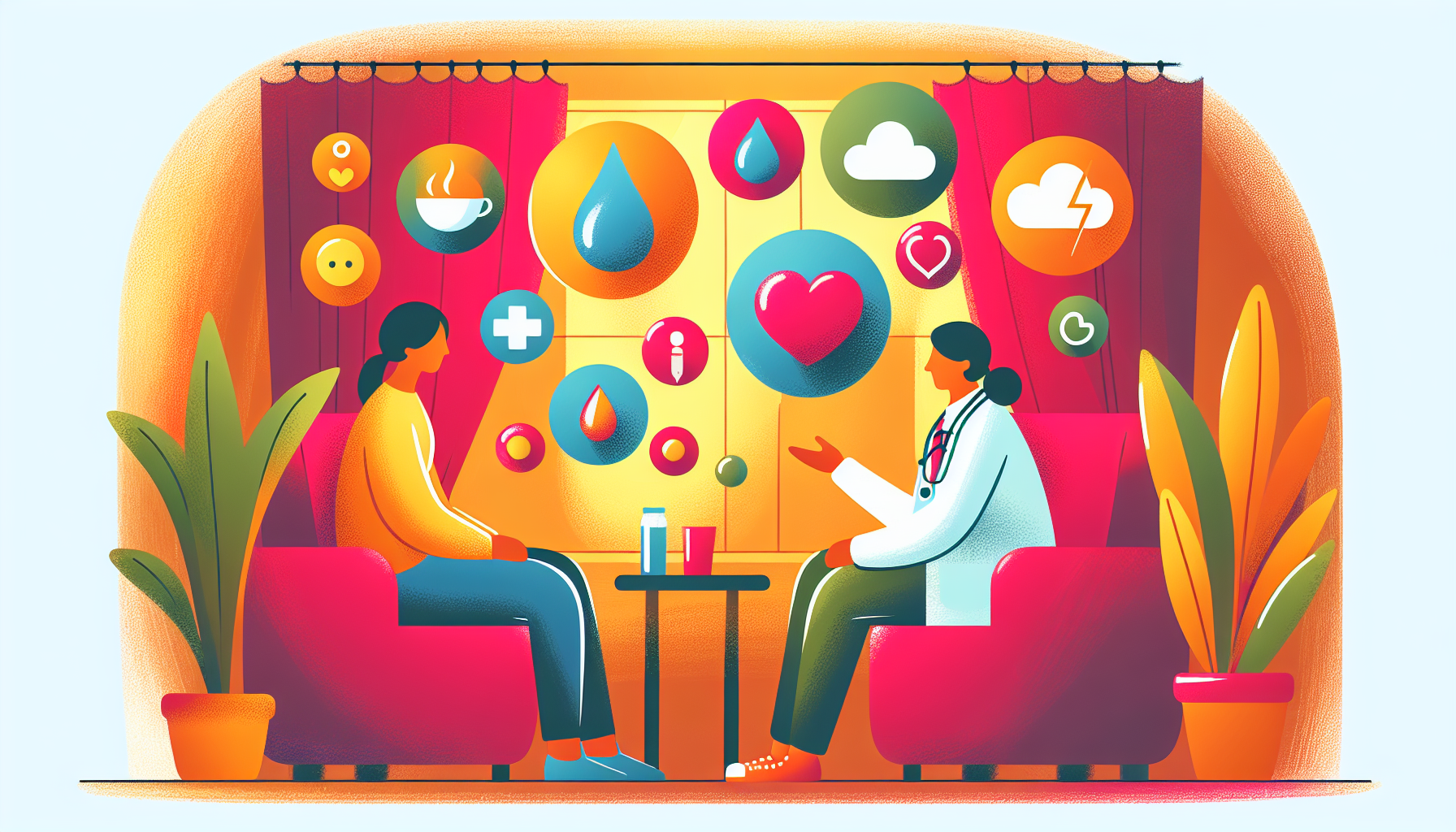 An illustration highlighting side effects management while treating high blood pressure.