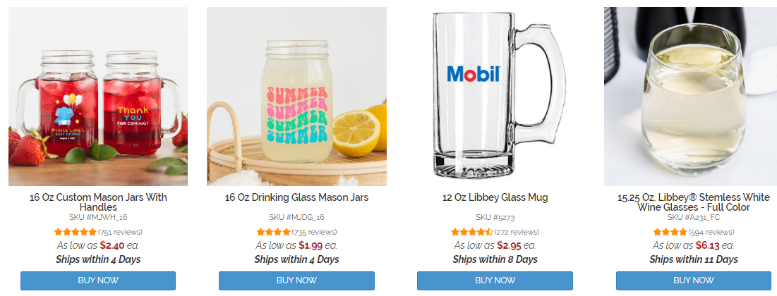 glassware for drinks