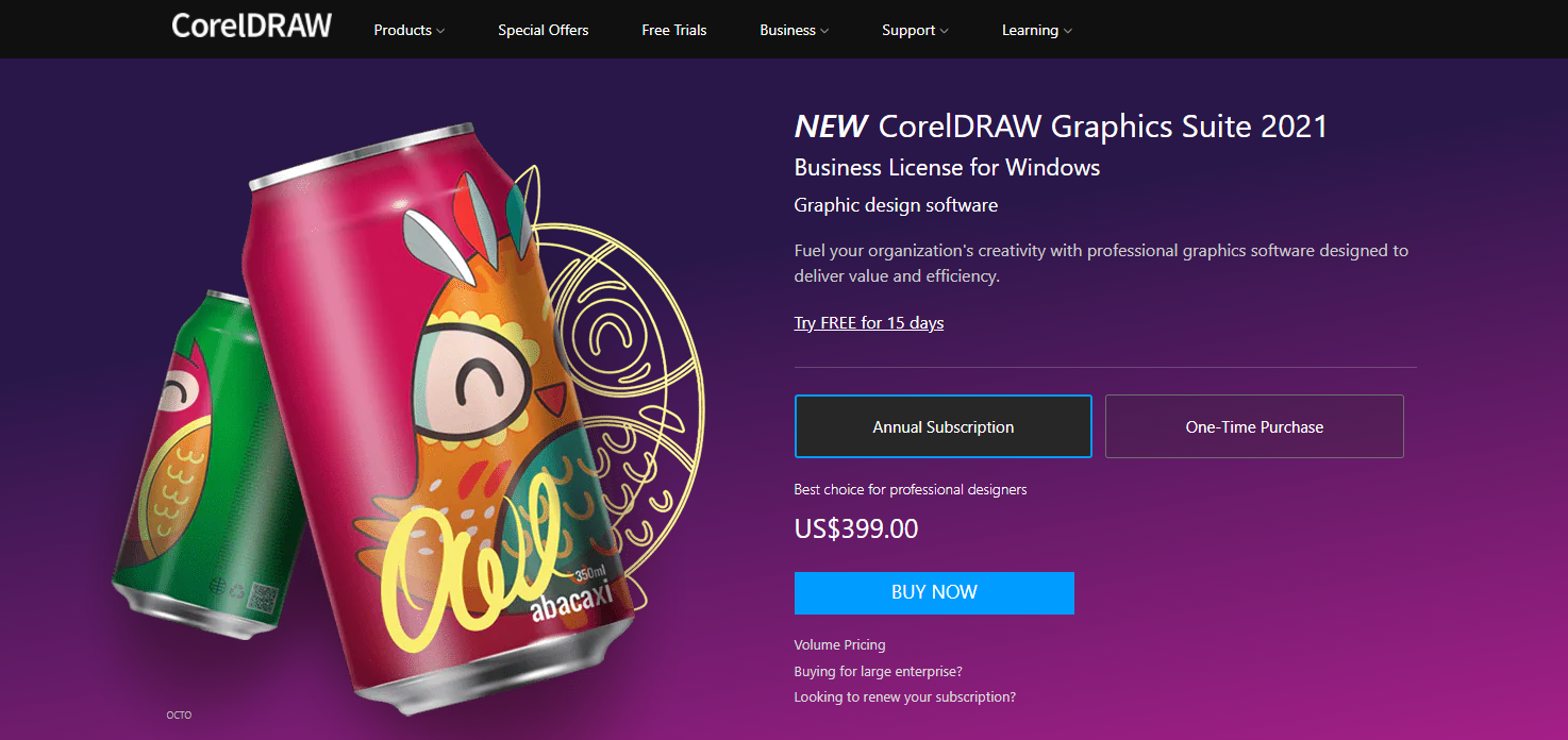 CorelDraw Graphics Suite pricing