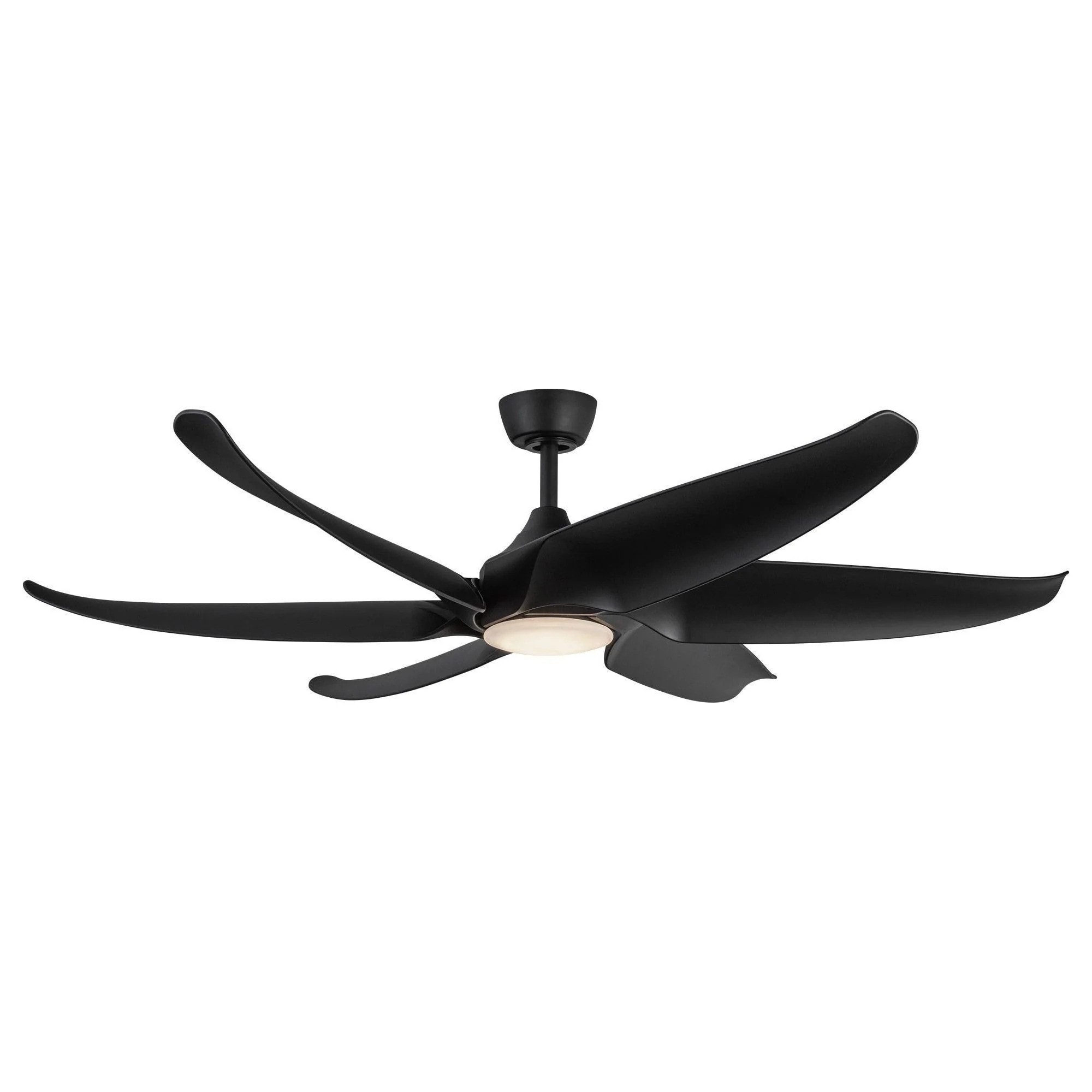 Coronado 60-inch matte black ceiling fan with six blades and smart technology.