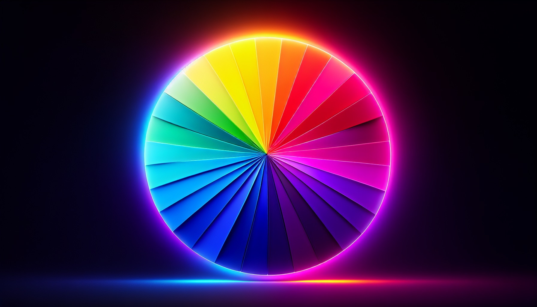 A color wheel featuring pure spectral colors