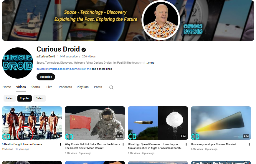 Curious Droid homepage.