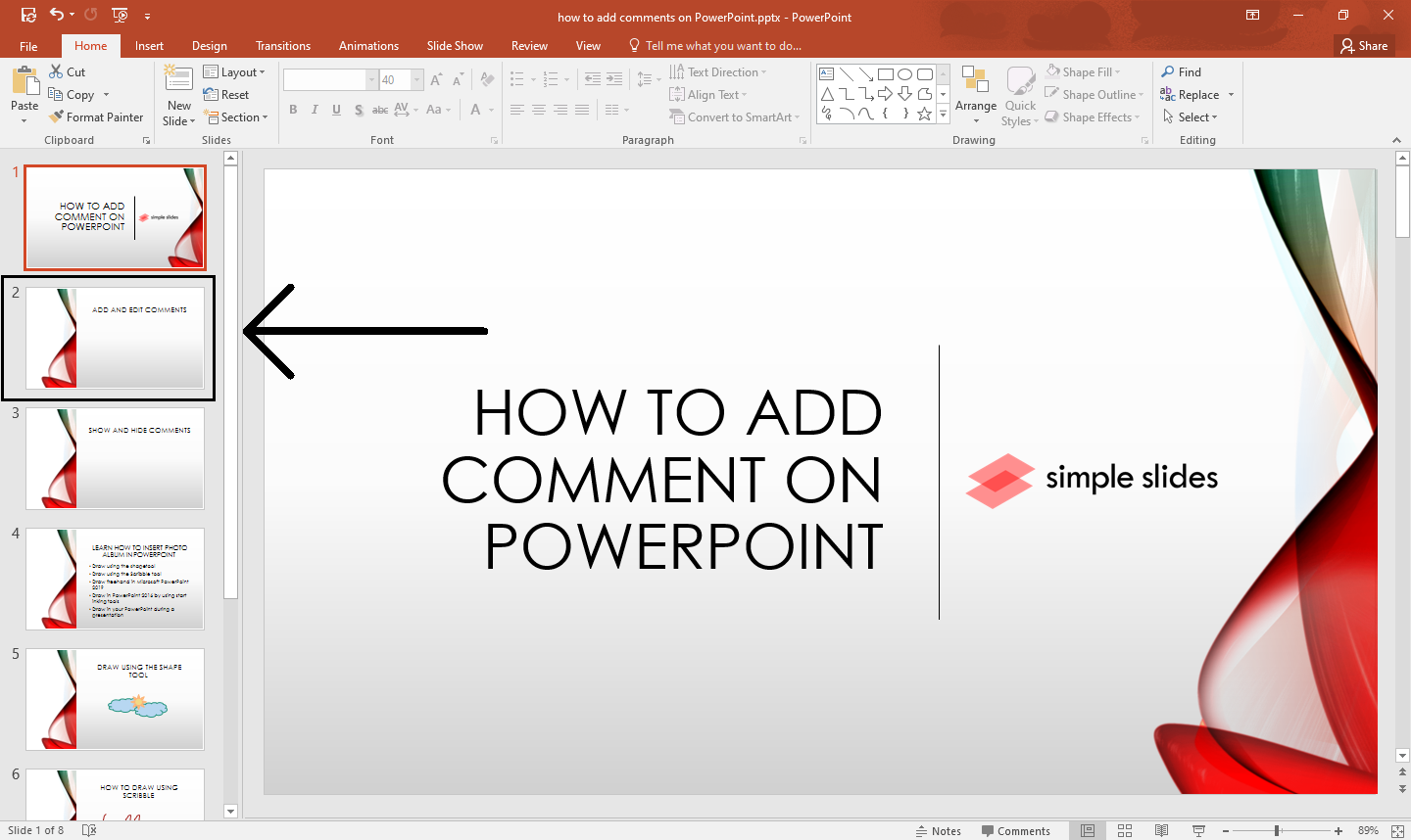 show comments during powerpoint presentation