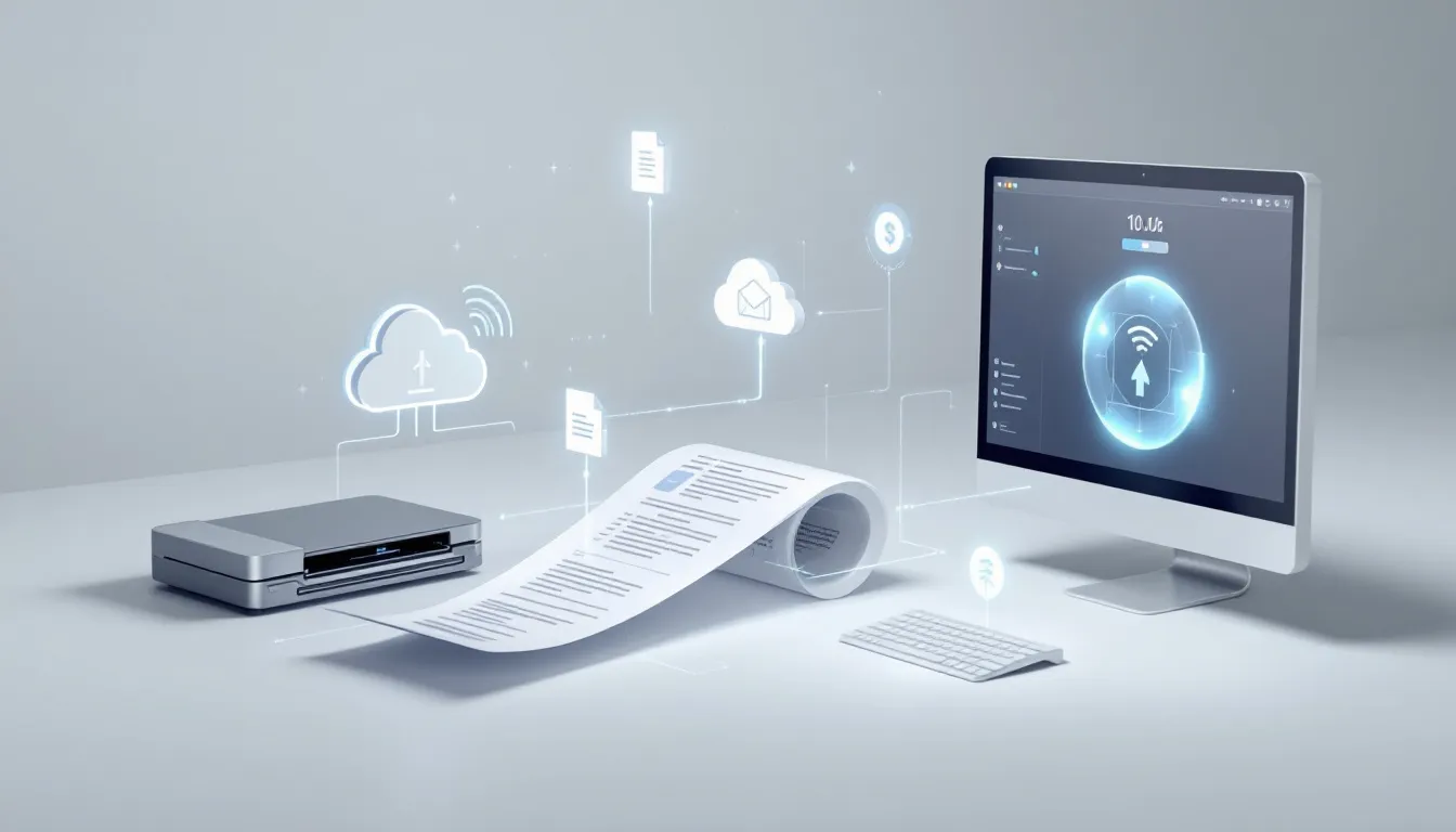 Gemeinsamer Zugriff auf gescannte Unterlagen über ein Netzwerk.