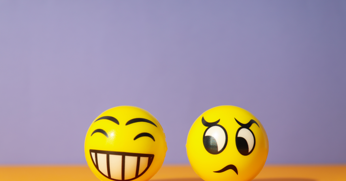 A contrasting image of a smiley face and a frown, symbolizing the emotional impact of obsessive-compulsive disorder (OCD) and the criteria required for a diagnosis, emphasizing the need for greater awareness and understanding of the condition.